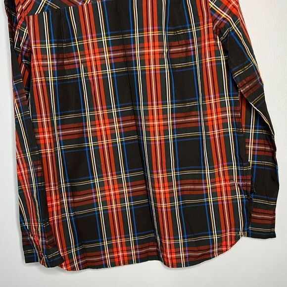 J Crew Jewel Button Funnel Neck Plaid Shirt Sz 8 - Picture 8 of 9